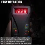 MOTOPOWER MP0514A 12V Digital Car Battery Tester Voltmeter and Charging System Analyzer with LCD Display and LED Indication - Black Rubber Paint - Image 4