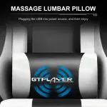 GTPLAYER Gaming Chair, Computer Chair with Footrest and Lumbar Support, Height Adjustable Game Chair with 360°-Swivel Seat and Headrest and for Office or Gaming (Snow White) - Image 6