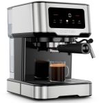 Chefman CraftBrew Espresso Machine, 15-Bar Pump Digital Espresso Maker w/Steam Wand for Latte & Cappuccino, Compact Espresso Coffee Machine w/ 1.5L Removable Water Reservoir - Stainless Steel (Renewed)