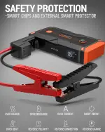Powrun P-ONE Jump Starter, 2000A Portable Jump Box - Car Jump Starter Battery Pack for up to 8.0L Gas and 6.5L Diesel Engines, 12V Battery Jump Starter with Carry Case (Orange) - Image 5