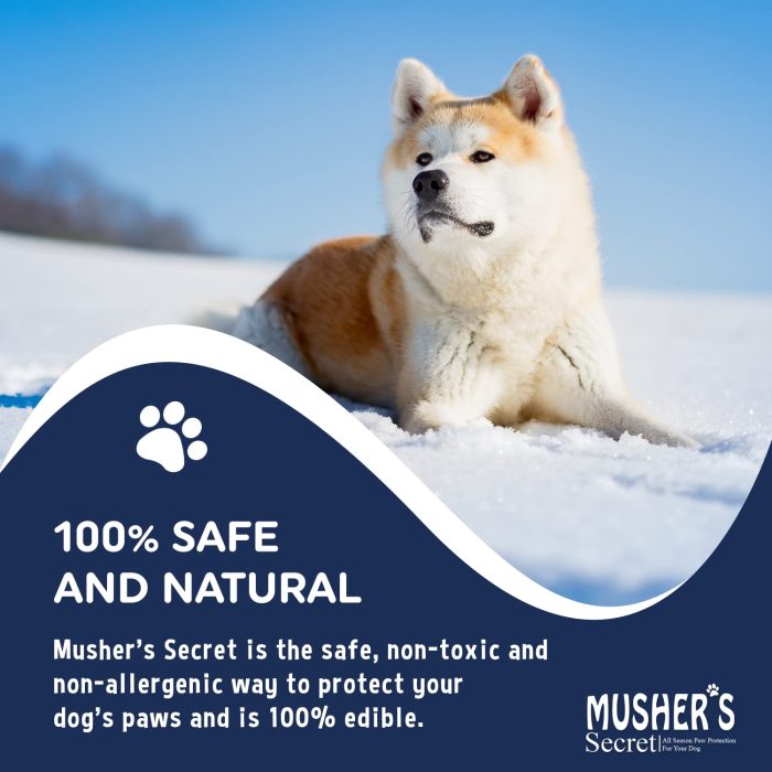 Musher's Secret Dog Paw Wax 60g – Moisturizing Dog Paw Balm – Helps Protect & Heals Cracked Paws – Creates an Invisible Paw Protectors Barrier – All-Natural Nose & Paw Balm with Vitamin E - Image 4