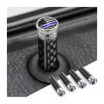 Moly Magnolia 4PCS Car Door Lock Knobs, American Flag Carbon Fiber Door Lock Pin Cover, Decorative Modification Door Lock Bolt Pin Cover, Auto Accessories Universal for SUV, Truck, Van (Style C)