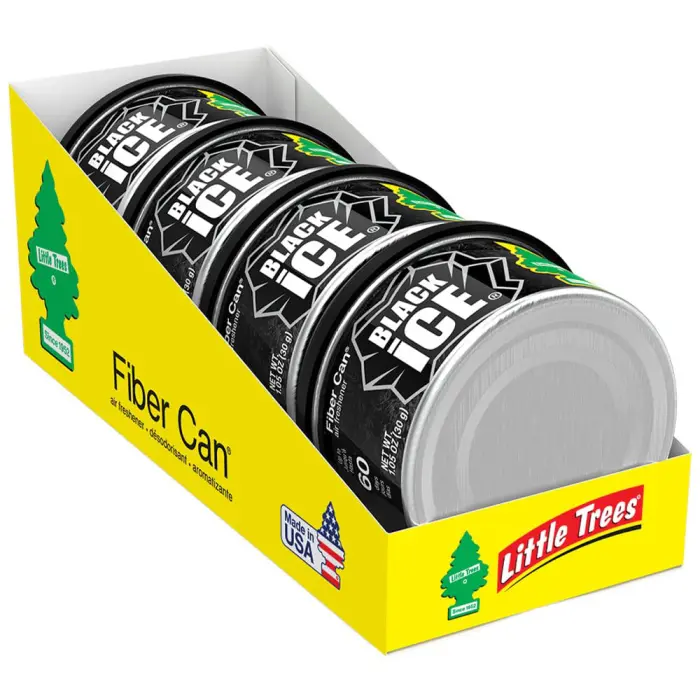 LITTLE TREES Car Air Freshener | Fiber Can Provides Long Lasting Scent for Auto or Home | Recycled Fiber | Black Ice, 4 Air Fresheners - Image 4