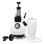 SMOTIVEPRO 2L Manual Brake Bleeder Fluid Pump, One Man Professional Brake Bleeder Kit Suitable for Most European Brake Mast Cylinder Reservoirs