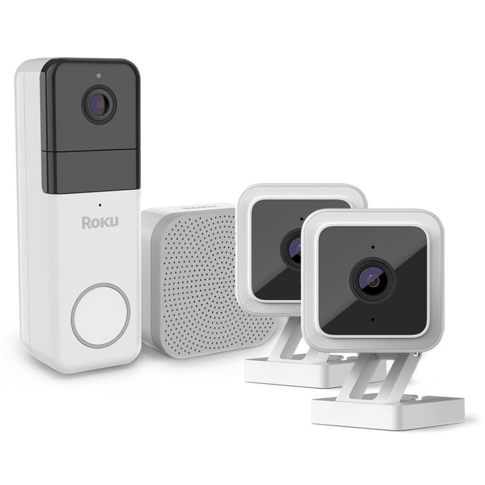 HD Roku Smart Home Bundle with 2 Indoor Cameras & Wire-Free Doorbell for 24/7 Security - Image 1