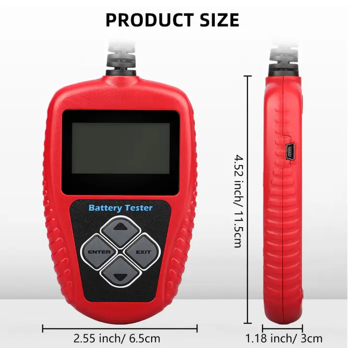 ANCEL BA101 Car Battery Tester, 12V Digital Automotive Alternator Meter Diagnostic Tool,100-2000 CCA Load Capacity, Charging & Cranking Analyzer for Truck, Boat, RV, Marine Vehicle, and More - Image 2