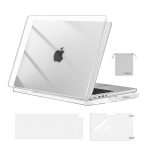 MOSISO Compatible with MacBook Pro 14 inch Case 2025 2024 2023 2022 2021 M5 M4 M3 M2 M1 A3434 A3112 A3185 A3401 A2918 A2992 A2779 A2442, Hard Shell&Keyboard Cover&Screen Film&Pouch,Transparent