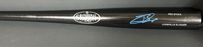 Jackson Chourio Milwaukee Brewers Autographed Signed Black Baseball Bat Beckett Hologram - Image 1