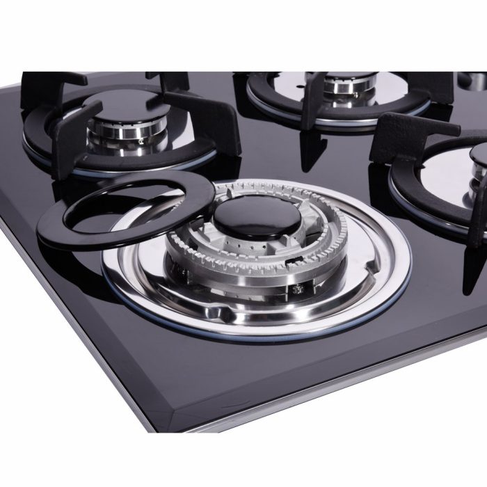 Deli-kit 30 inch Gas Cooktops Dual Fuel Sealed 5 Burners Drop-In Tempered Glass Gas Hob DK157-A01S Gas Cooktop - Image 3