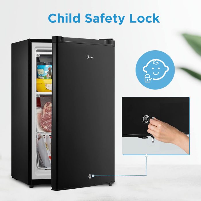 Midea MRU03M2ABB Upright Freezer, 3.0 Cubic Feet Mini Freezer, For Kitchen Apartment Office Basement or Dormitory, Black - Image 5