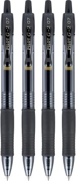 Pilot G2 Premium Gel Roller Pens 0.7, Fine Point Smooth Writing Pens Black, Pack of 4 - Image 4