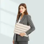 MOSISO 13.3 inch Laptop Case, 13-13.3 inch Puffy Laptop Sleeve Compatible with MacBook Air 13 13.6 M4 M3 M2 M1/Pro 13/Pro 14, HP Dell ASUS Lenovo,Polyester Horizontal Bag with Small Case, Sand - Image 5