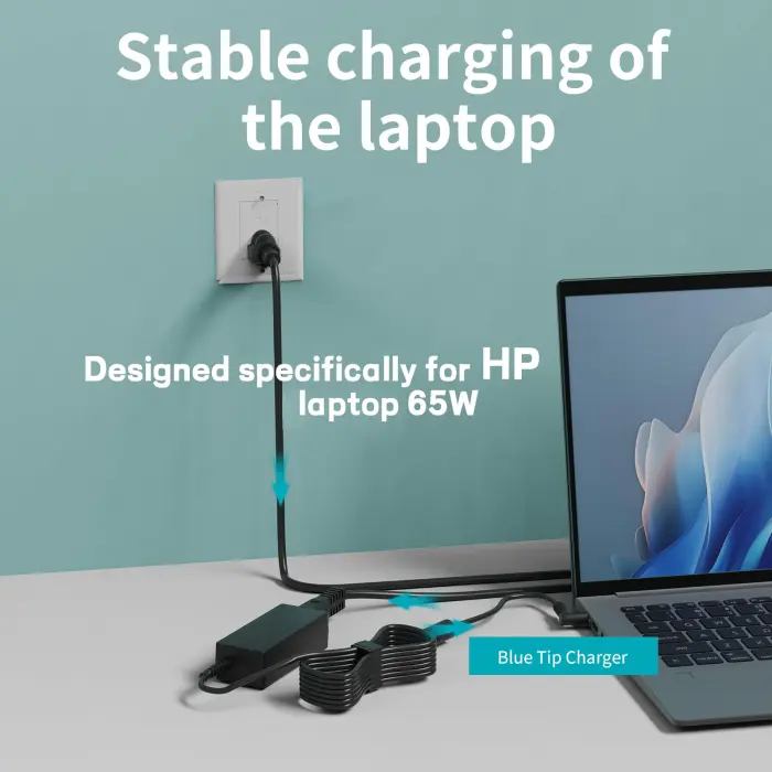 Laptop Charger for HP 65W Round Blue Tip, Replacement AC Adapter Power Supply for HP Pavilion 14 15 16, EliteBook 600 700 800, ProBook 400 600, Envy, Spectre Notebook - Image 7