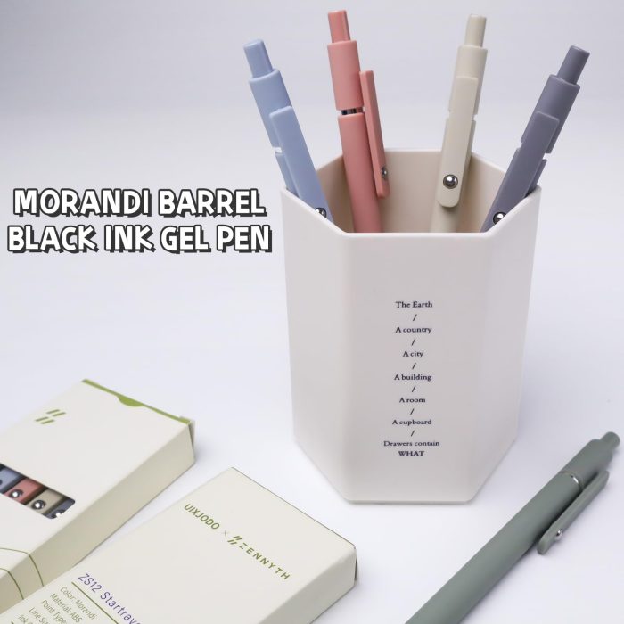 UIXJODO Gel Pens, 5 Pcs 0.5mm Black Ink Pens Fine Point Smooth Writing Pens, High-End Series Pens for Journaling Note Taking, Cute Office School Supplies Gifts for Women Men (Morandi) - Image 3