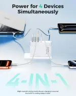 Amasuki SparkleCore 140W MAX USB C Charger,4-Port Fast Charging Block PD3.1 GaN Travel Essentials Laptop Charger for Apple MacBook Air/Pro,iPhone 17/16,iPad Pro,Samsung,Pixel,DJI,6.6ft USB C Cable - Image 7