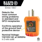 Klein Tools 80025 Outlet Tester Kit with GFCI Tester and Non-Contact Voltage Test Pen, 2-Piece - Image 10