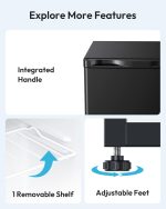 EUHOMY 1.1 Cubic Feet Mini Freezer, Countertop, Single Door Compact Upright Freezer with Reversible Door, Removable Shelves, Small freezer for Home/Dorms/Apartment/Office, New Black - Image 2