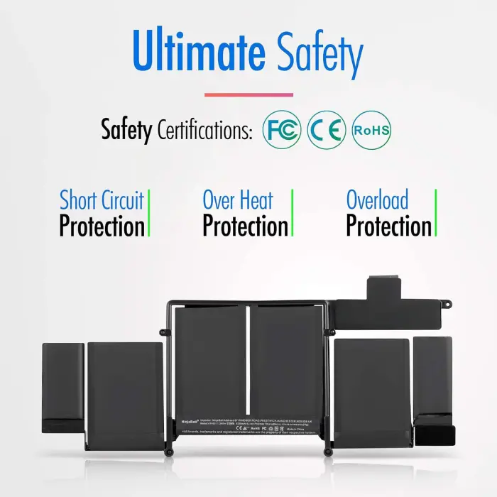 NinjaBatt Battery A1502 A1582 for Apple MacBook Pro Retina 13” A1493 [Early 2015 - Mid 2015, Mid 2014, Early 2013 - Late 2013] - Long Lasting [72Wh/11.42V] - Image 5