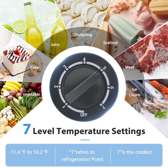 LifePlus Chest Freezer, 4.2 Cubic Feet Small Deep Freezers Top Door with Removable Basket, 7 Temperature Control Energy Saving, Compact Freezer for Home Kitchen Office Dorm Apartment Indoor Use, Grey - Image 9