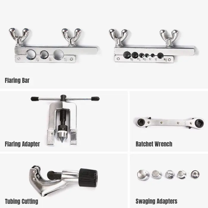 Thorstone Single Flaring Tool & Swaging Tool Kit for HVAC, Tubing, Copper Pipe Flaring with Tubing Cutter and Ratchet Wrench, 45 Degrees, Blue - Image 2