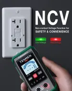 TM-510 Digital Multimeter, 4000 Counts, Smart Measurement, Auto-Ranging Voltmeter; Voltage Tester with Non-Contact Voltage Function, Measures AC/DC Voltage, Resistance, Continuity – Green - Image 6