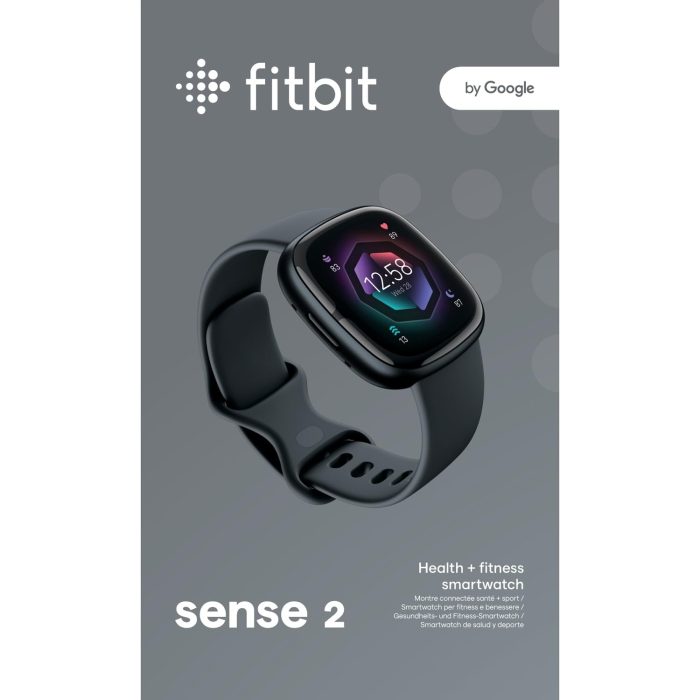 Fitbit Sense 2 Advanced Health and Fitness Smartwatch with Tools to Manage Stress and Sleep, ECG App, SpO2, 24/7 Heart Rate and GPS, Shadow Grey/Graphite, One Size (S & L Bands Included) (Renewed) - Image 4