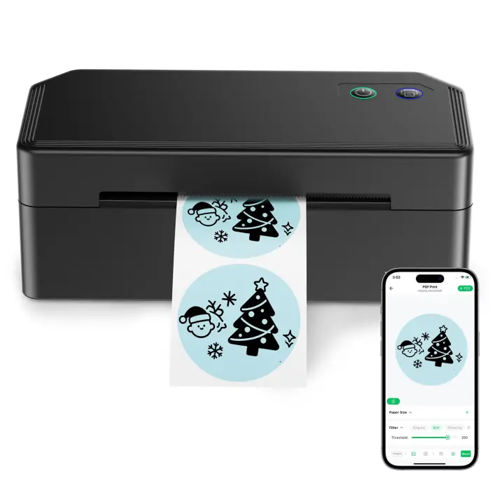 SVANTTO Bluetooth Thermal Label Printer, 4x6 Shipping Label Printer for Small Business, Compatible with iOS, Android, Windows, Mac, Amazon, Ebay, Shopify, USPS, UPS, Etsy, Black - Image 1