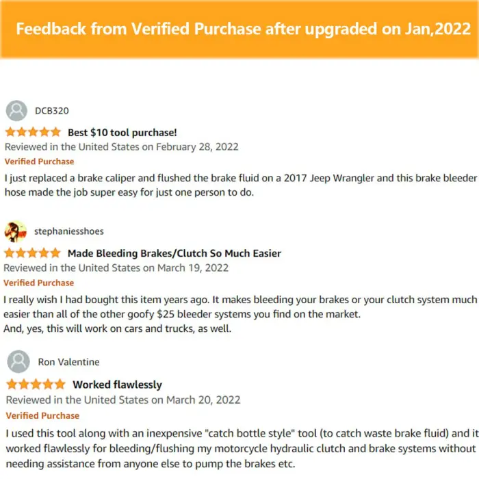 vbaxy Brake Bleeder Hose- One Way Check Valve Tube Bleeding Tool Kit for Motorcycle Clutch - Image 5