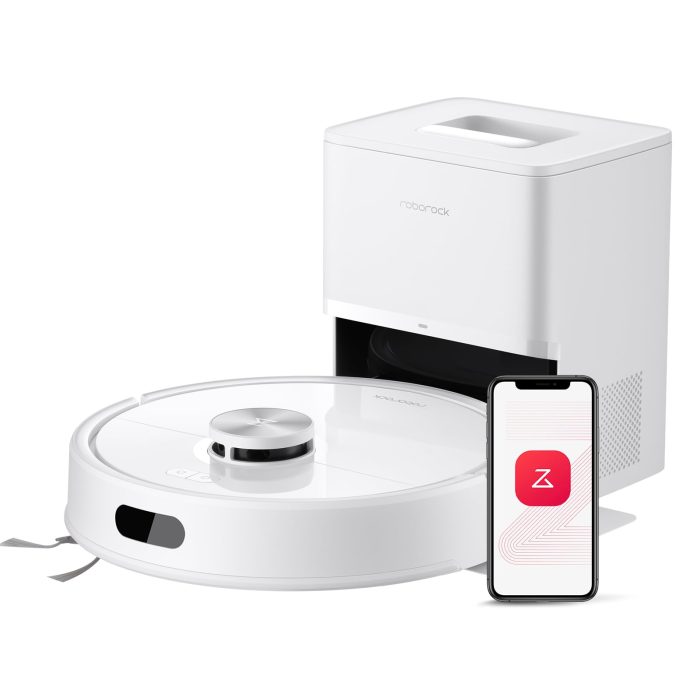 61i9cnjzHuL roborock Q7 M5+ Robot Vacuum and Mop, Upgraded from Q5 Max+, Up to 7-9 Weeks Self-Empty, 10000Pa Suction, Dual Anti-Tangle System for Pet Hair & Carpet, PreciSense LiDAR Navigation, App Control, White - Image 1