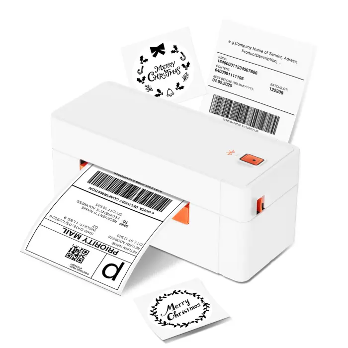 61iCyQaEplL Perfetonair Bluetooth Thermal Shipping Label Printer, 4x6 Portable Wireless Thermal Address Label Printer for Small Business, Compatible with iPhone Android Windows, Used for Ebay Shopify USPS, White - Image 1