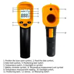 Digital Infrared Thermometer gun for cooking,BBQ,Pizza oven,Ir Thermometer with Backlight,-58℉~932℉(-50℃~500℃) Handheld Non Contact Heat Laser Temperature Gun (Not for Human) - Image 8