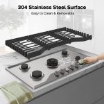 ThermoMate Heavy 36 Inch Gas Cooktop with 5 Italy Sabaf Power Burners, Built In Stove Top of 304 Stainless Steel, Gas Hob NG/LPG Convertible, Cooker with Thermocouple Protection CSA Certified - Image 2