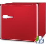 LHRIVER Mini Freezer, 1.2Cu.ft Small Upright Freezer with Handle and Shelves, 7 Adjustable Thermostat, Low Noise for Bedroom/Apartment/Home/Office, Red