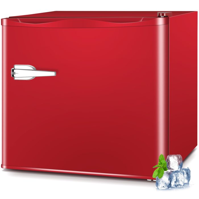 LHRIVER Mini Freezer, 1.2Cu.ft Small Upright Freezer with Handle and Shelves, 7 Adjustable Thermostat, Low Noise for Bedroom/Apartment/Home/Office, Red - Image 1