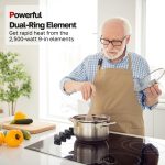 ThermoMate 30 Inch Electric Cooktop 4 Burners ETL Certified, Knob Control Built-in Radiant Electric Stove Top, Schott Glass Panel, 7300W, 9 Heating Level, Chlid Lock & Timer, 240V - Image 5