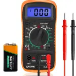 Digital Multimeter Voltmeter Battery Voltage Multi Tester Continuity Ohm Volt Amp DC AC Current Resistance Diodes 2000 Counts Electrical Test Meter with Leads Backlight LCD Display