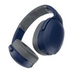 Skullcandy Crusher Evo Wireless Bluetooth Headphones with Multi-Sensory Bass, Noise Isolating Over-Ear Fit, Up to 40 Hours Battery, Microphone for iPhone Android - Blue/Grey (Renewed)
