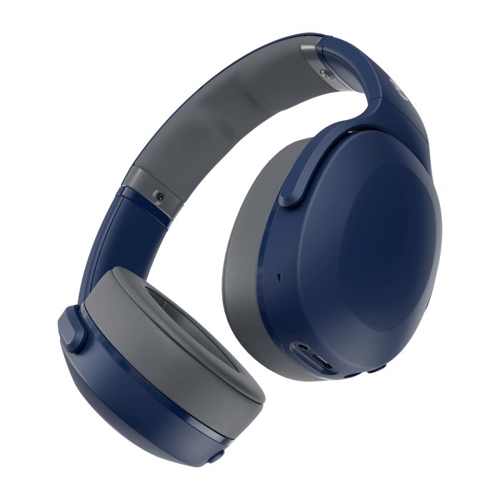 Skullcandy Crusher Evo Wireless Bluetooth Headphones with Multi-Sensory Bass, Noise Isolating Over-Ear Fit, Up to 40 Hours Battery, Microphone for iPhone Android - Blue/Grey (Renewed) - Image 1