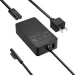 65W Charger Compatible with Microsoft Surface Pro 11, 10, 9, 8, 7+, 7, 6, 5, X, Laptop 7/6/5/4/3/2/1/Studio, Go 4/3/2/1, Book 3/2/1, Support 44W 36W, 10FT