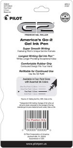 Pilot G2 Premium Gel Roller Pens 0.7, Fine Point Smooth Writing Pens Black, Pack of 4 - Image 6