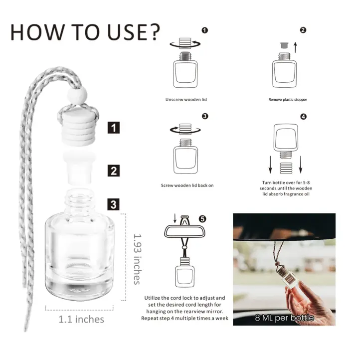 C Classy Car Air Freshener Hanging 2 Pack, Mahogany Teakwood Essential Oil Diffuser for Cars, Cute Car Accessories, Long-Lasting Fragrance, C ar Air Fresheners for Women & Men Gift, Made in USA - Image 5