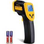 Etekcity Infrared Thermometer Laser Temperature Gun 774, Meat Food Candy Oven Thermometer for Griddle Accessories, Heat Gun for Cooking Refrigerator Tools, Adjustable Emissivity & Max Measure, Yellow