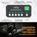 XRIDONSEN Emergency Dash Strobe Lights Safety Flashing Warning Hazard Interior Front/Rear Windshield Deck Split Light Bar w/Suction Cups for Construction Vehicles Trucks (2x14 inch, Amber White) - Image 3