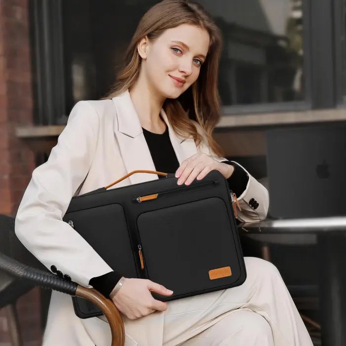 MOSISO 360 Protective Laptop Case 16 inch, 15-15.6 inch Laptop Sleeve Compatible with MacBook Pro 16, HP, Acer, Dell, Lenovo, ASUS, Side Open Carrying Case with 4 Zipper Pockets&Handle, Black - Image 3