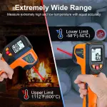 Upgrade 2023 Laser Infrared Thermometer Non-Contact Digital Temperature Gun, -58℉～1112℉(-50℃～600℃) IR Thermometer for Industrial, Kitchen Cooking, Automotive, HVAC (Not for Human Body Temp) - Image 7