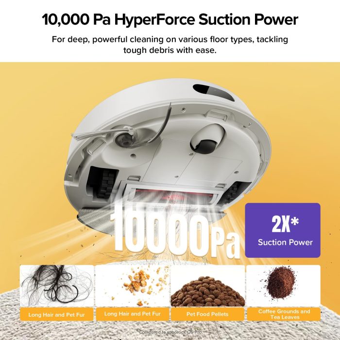 roborock Q7 M5+ Robot Vacuum and Mop, Upgraded from Q5 Max+, Up to 7-9 Weeks Self-Empty, 10000Pa Suction, Dual Anti-Tangle System for Pet Hair & Carpet, PreciSense LiDAR Navigation, App Control, White - Image 9