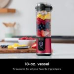 Ninja Blast Portable Blender & Accessories, Cordless, 18oz. Vessel, Personal Blender for Shakes & Smoothies, Leakproof Lid & Sip Spout, USB-C Cord, Dishwasher Safe Parts, BPA Free, Red, CL155ARD (Renewed) - Image 6