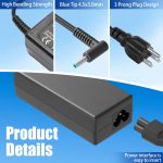 LVJIAYNIUBI 65W 45W 4.5x3.0 mm Smart Blue Tip AC Laptop Charger Replacement for HP Pavilion x360 13 14 15 17, Envy x360 13 15, Chromebook Probook Elitebook Zbook Stream Series Computer Power Adapter - Image 4