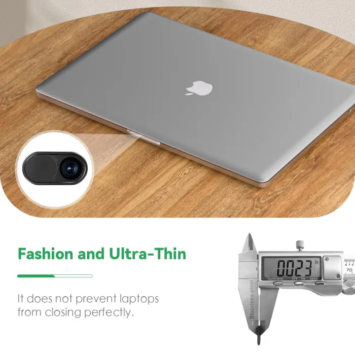 CloudValley Webcam Cover Slide[2-Pack], 0.023 Inch Ultra-Thin Metal Web Camera Cover for Macbook Pro, iMac, Laptop, PC, iPad Pro, iPhone 8/7/6 Plus, Protect Your Visual Privacy [Black] - Image 5