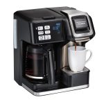 Hamilton-Beach FlexBrew Trio Coffee Maker, Single Serve or Full Pot, Compatible with Pod Coffee Makers, Programmable Timer, Bold & Regular Brew, Easy Cleaning Coffee Machine (Renewed)